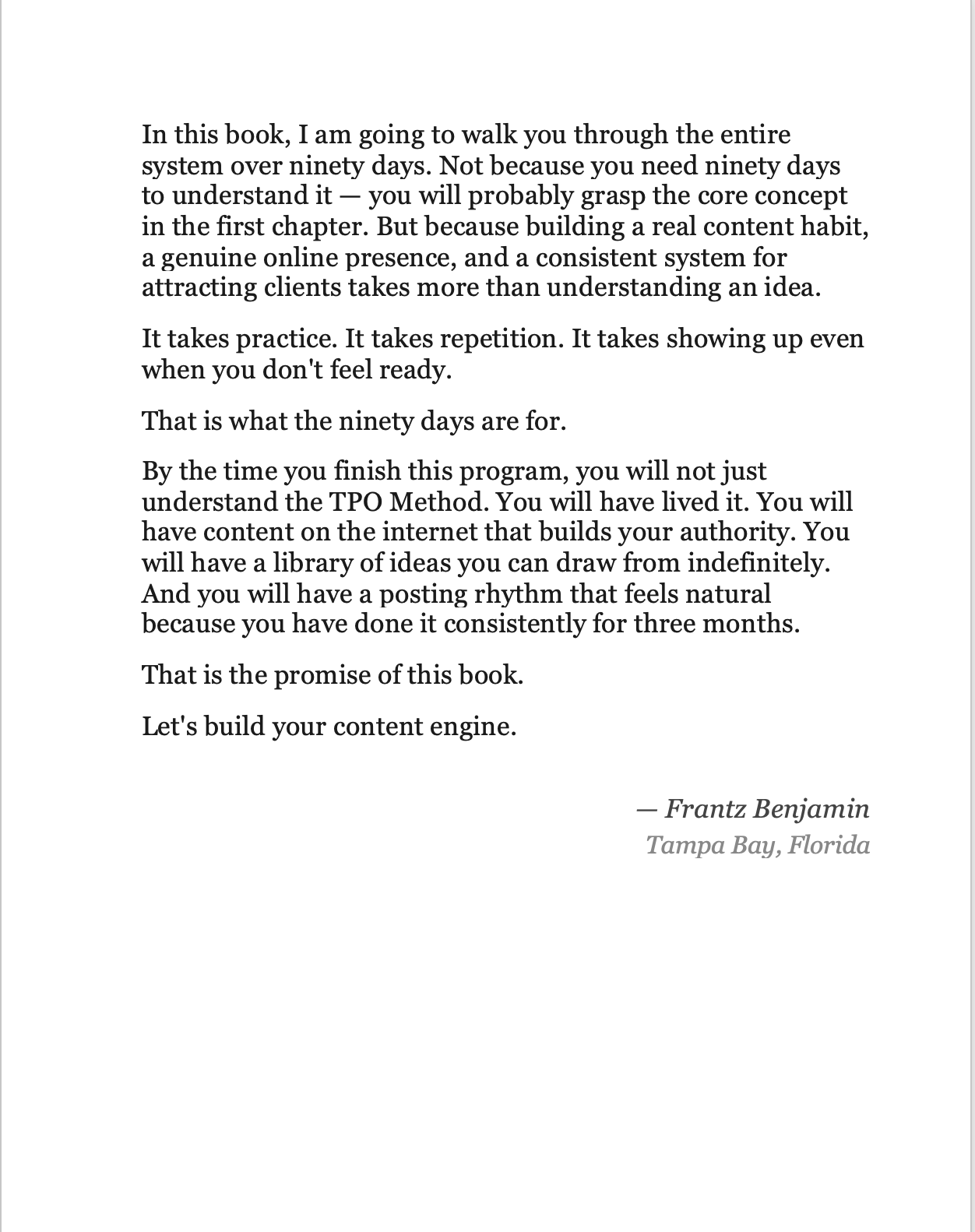 tpo method content system