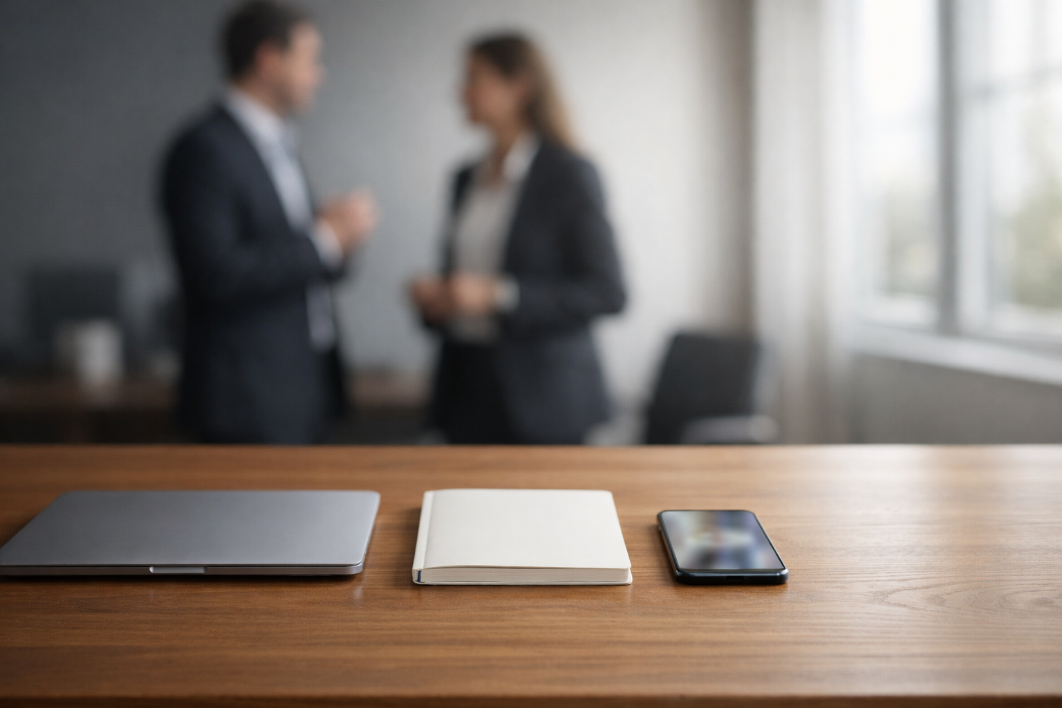 Professional workspace setup for building trust before a sales call with content and credibility