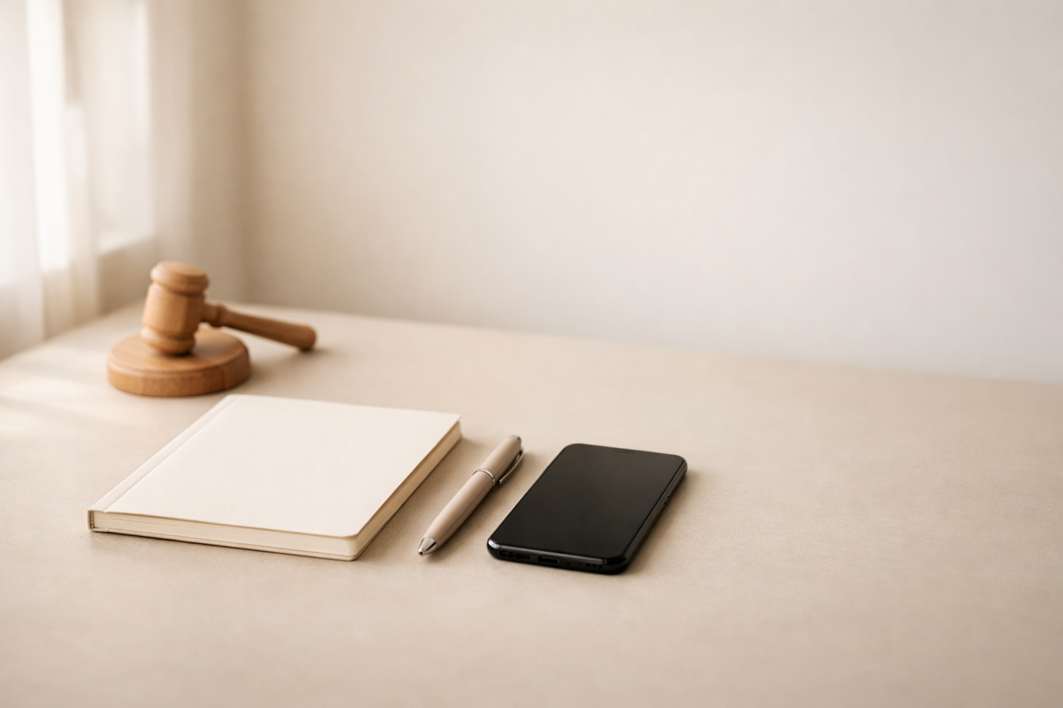 Minimalist desk scene representing consistent professional messaging and credibility on social media