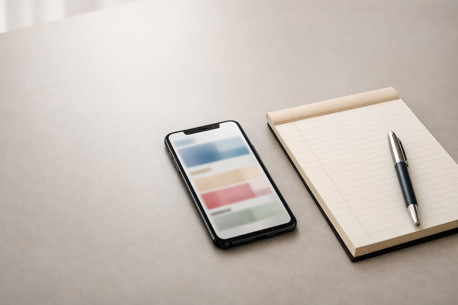 Smartphone on a clean desk representing an Instagram credibility engine for professional services